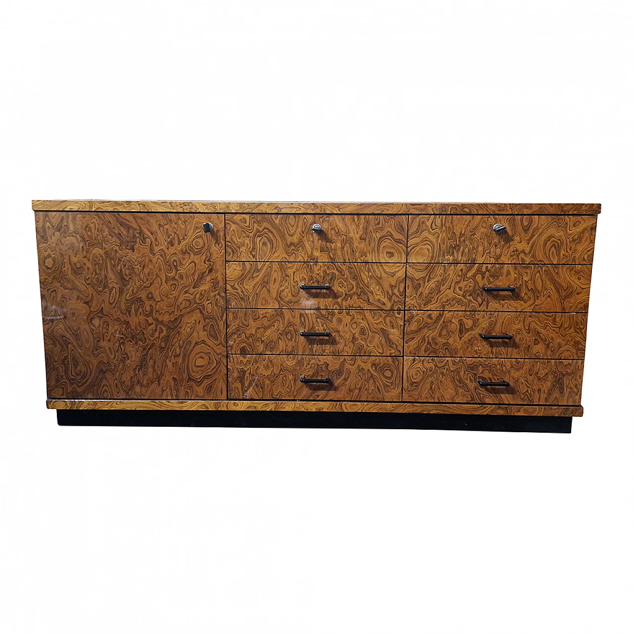 Thuja-root sideboard with black lacquered detail, 1950s 1