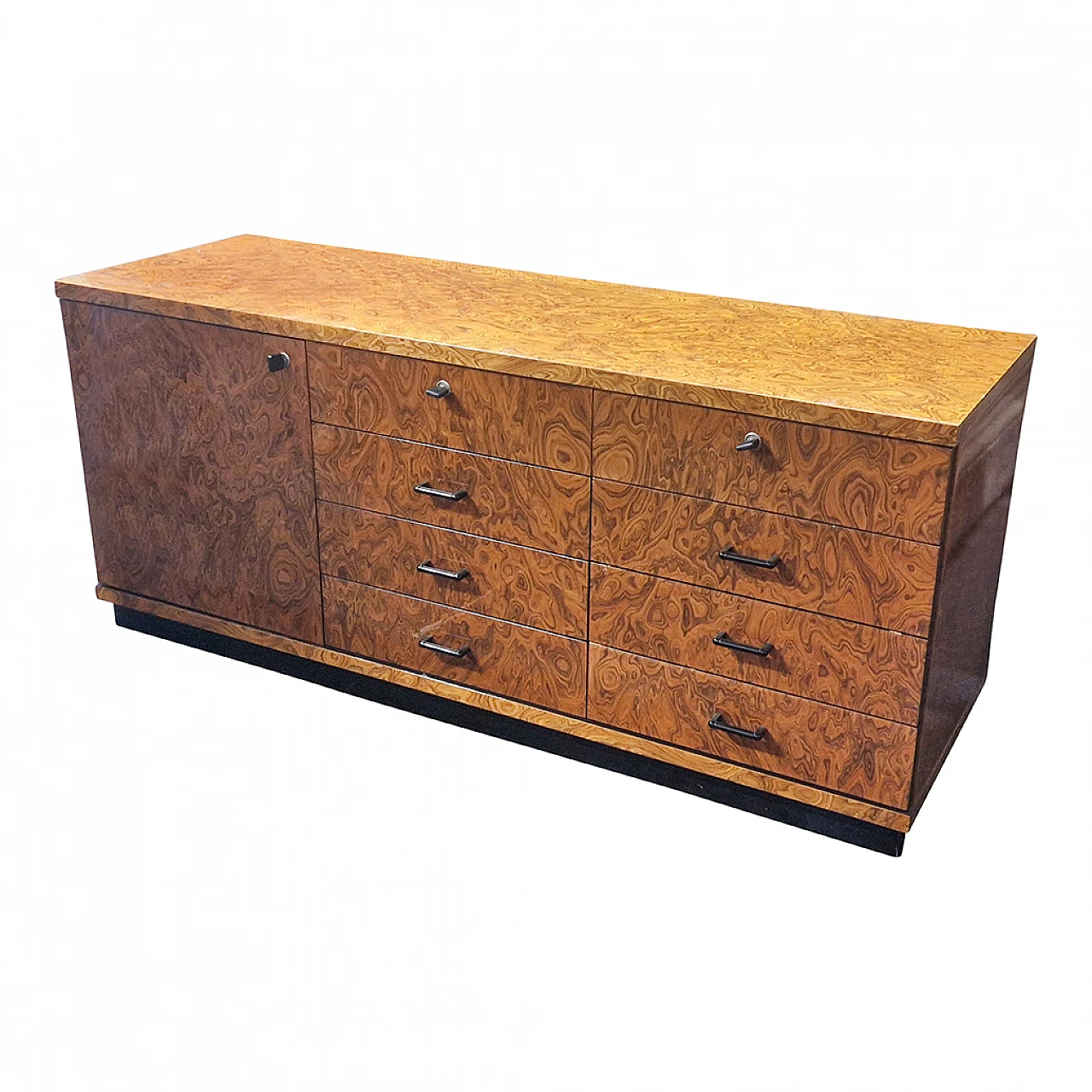 Thuja-root sideboard with black lacquered detail, 1950s 2