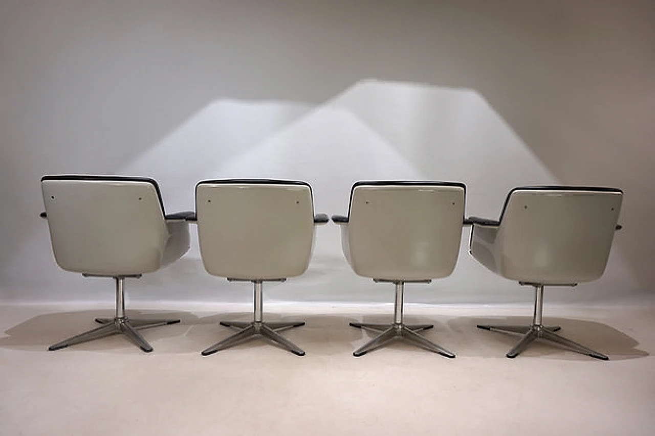 4 Chairs in leather & fiberglass by F. Kramer for Wilkhahn, 1970s 7