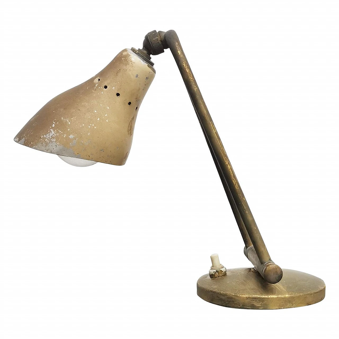 Adjustable brass table lamp attributed to Stilnovo, 1950s 1