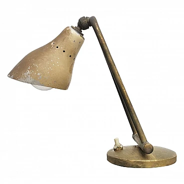 Adjustable brass table lamp attributed to Stilnovo, 1950s