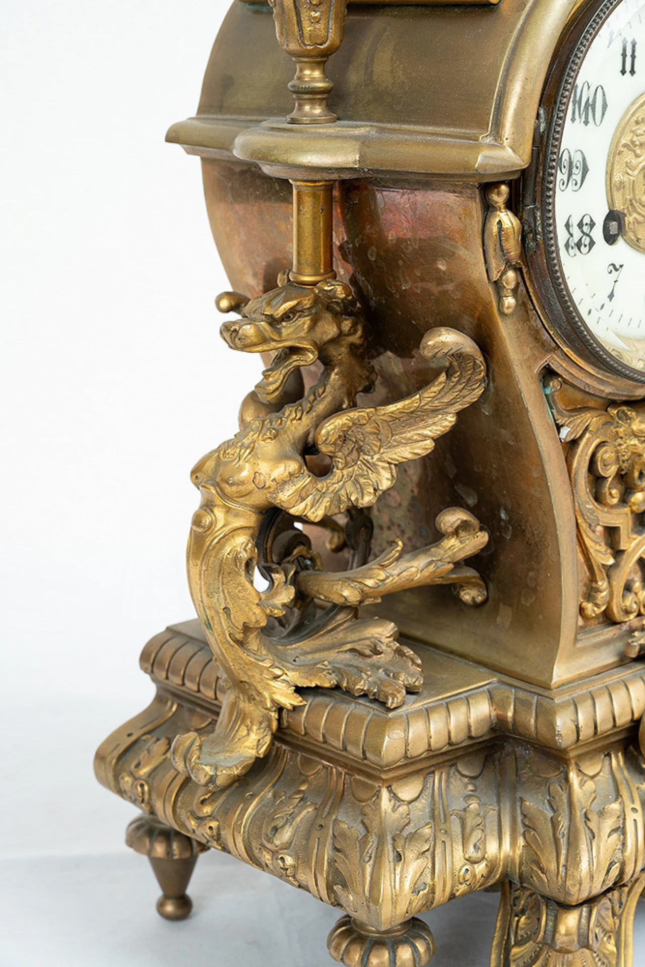 Orologio da tavolo stile Napoleone III in bronzo dorato 5