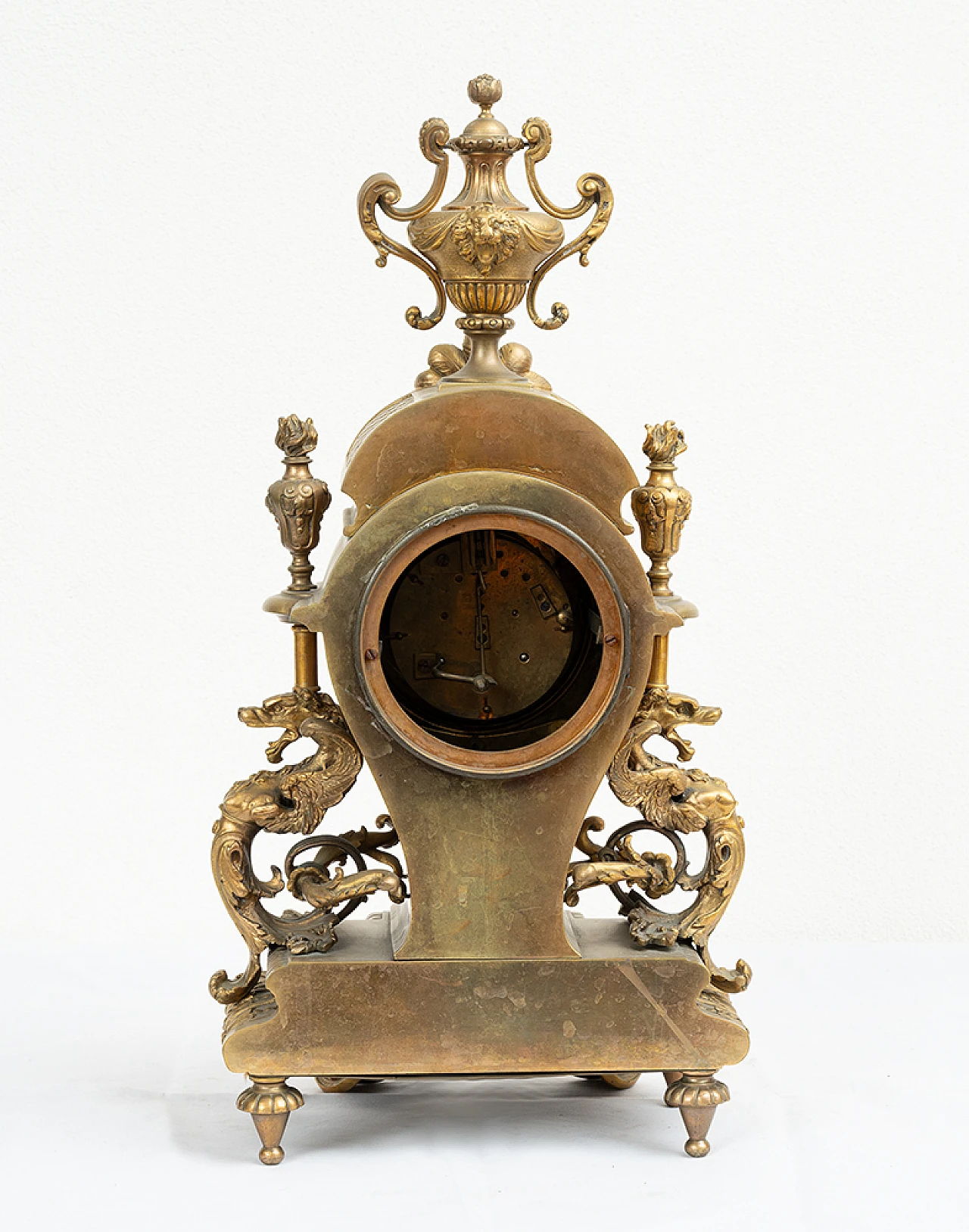 Orologio da tavolo stile Napoleone III in bronzo dorato 6