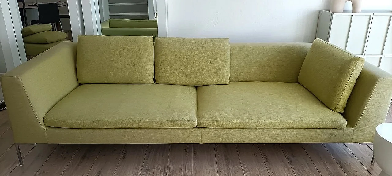 Green fabric Charles sofa by Antonio Citterio for B&B Italia 1