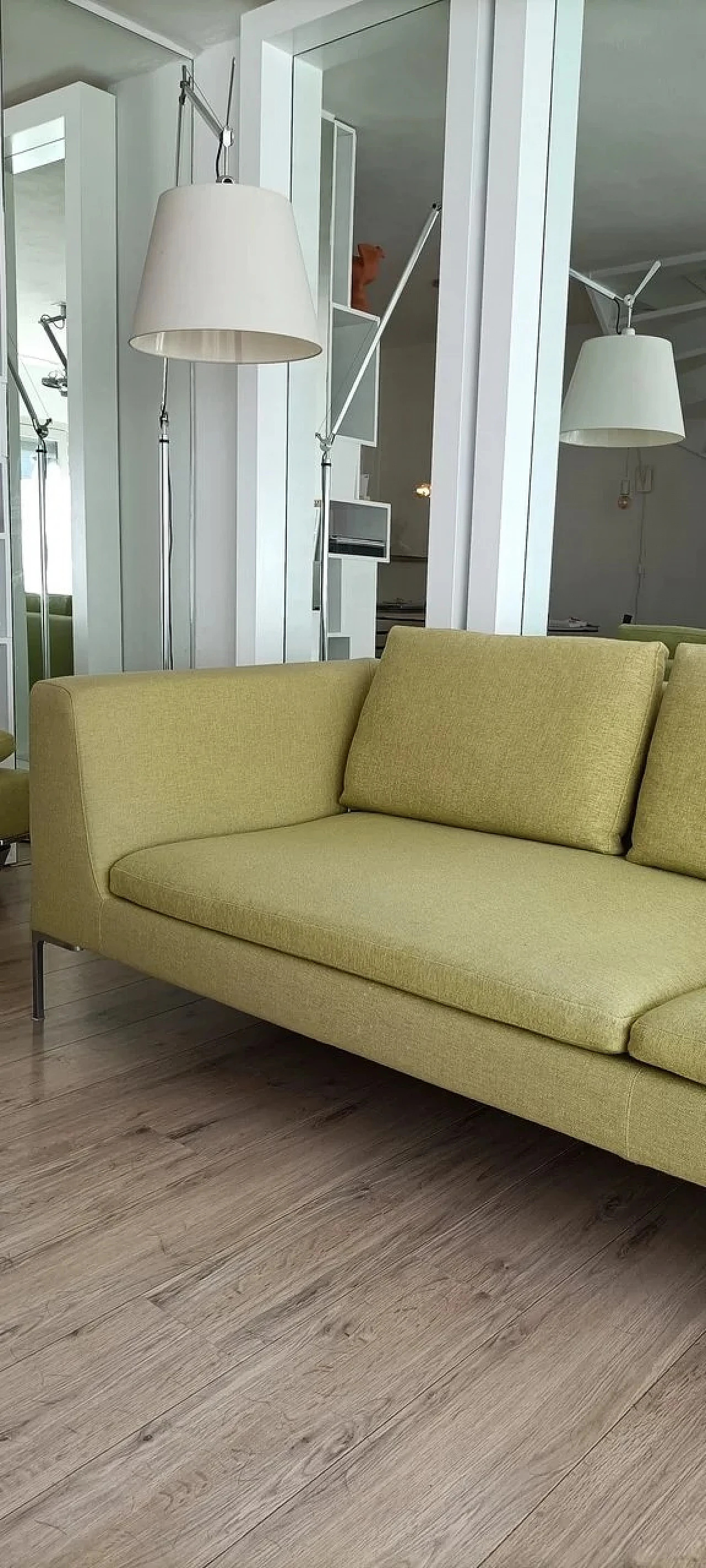 Green fabric Charles sofa by Antonio Citterio for B&B Italia 3