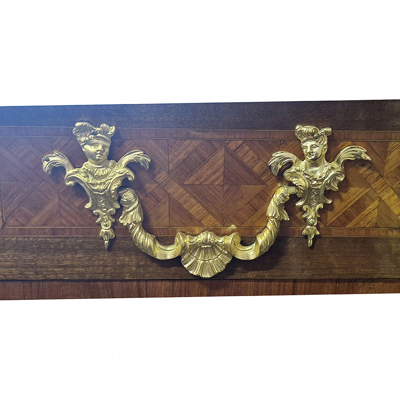 Louis XV style wood, Breche marble and gilded bronze dresser, 1950s 5