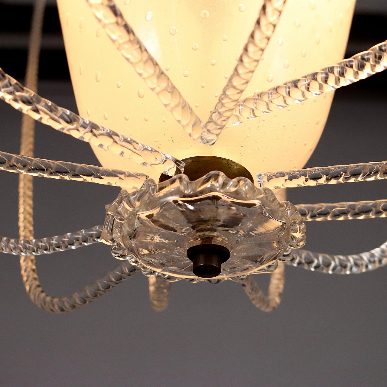 Blown glass chandelier, 1940s 7