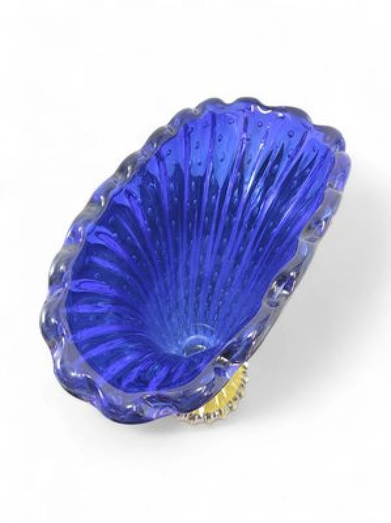 Blue Murano glass fan shaped vase by Vittorio Rigattieri, 1999 4