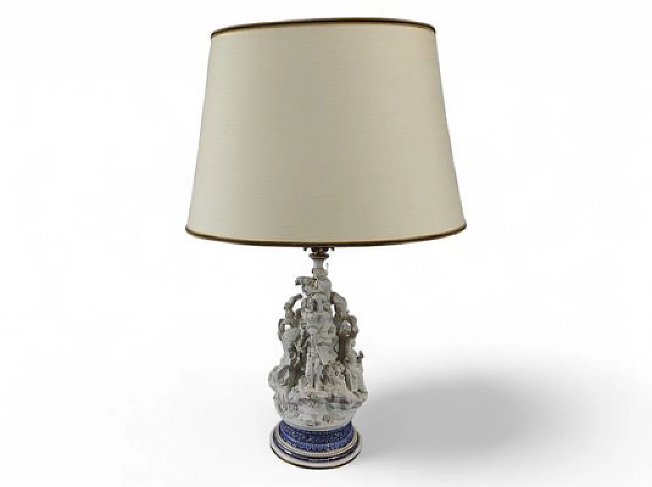 Table lamp with porcelain base by Mangani, 1980s 1