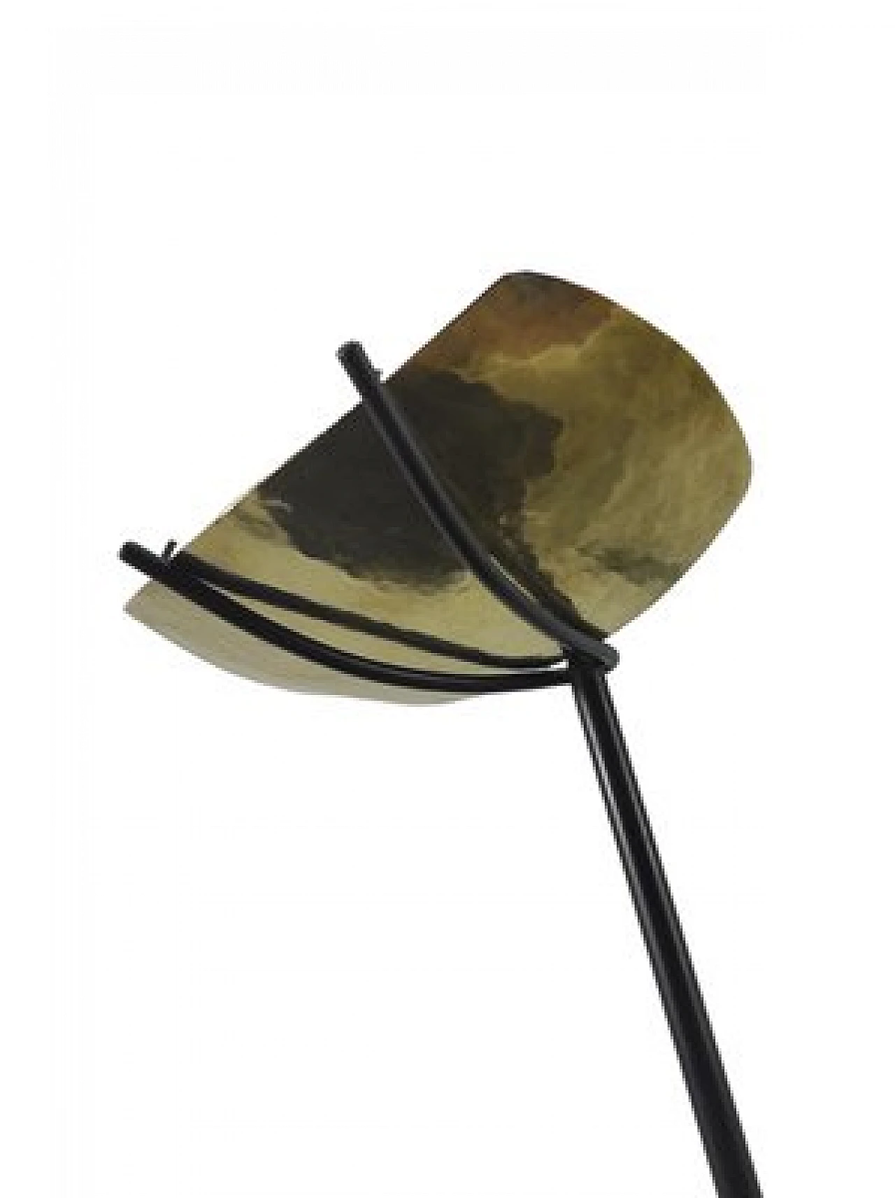 Floor ashtray in black laquered iron and brass, 1950s 6