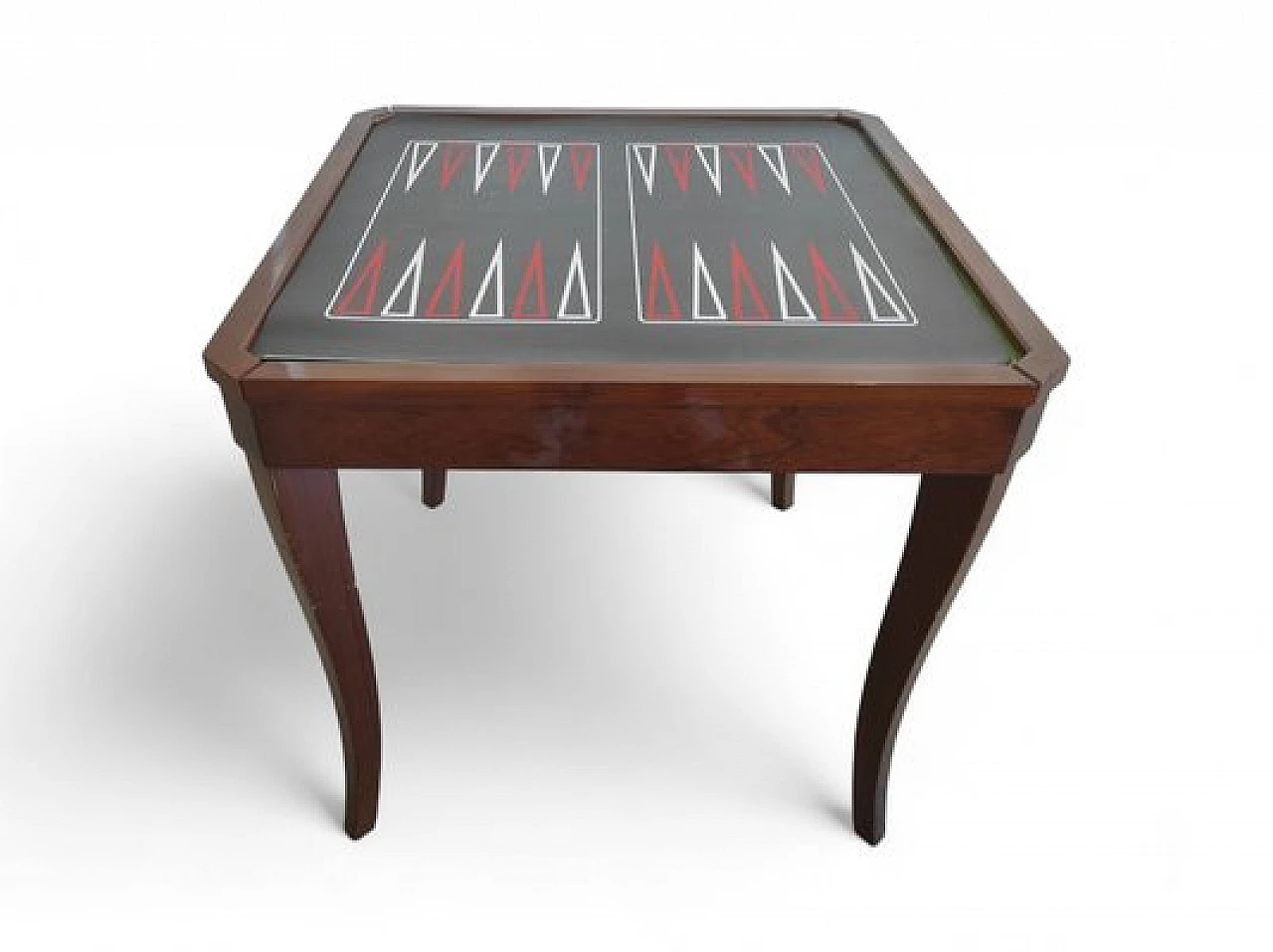 Wooden game table with 4 chairs and accessories, 1980s 7