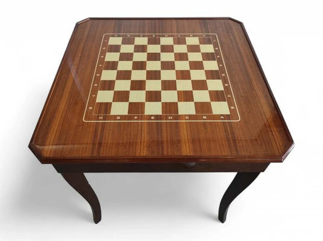 Wooden game table with 4 chairs and accessories, 1980s 13