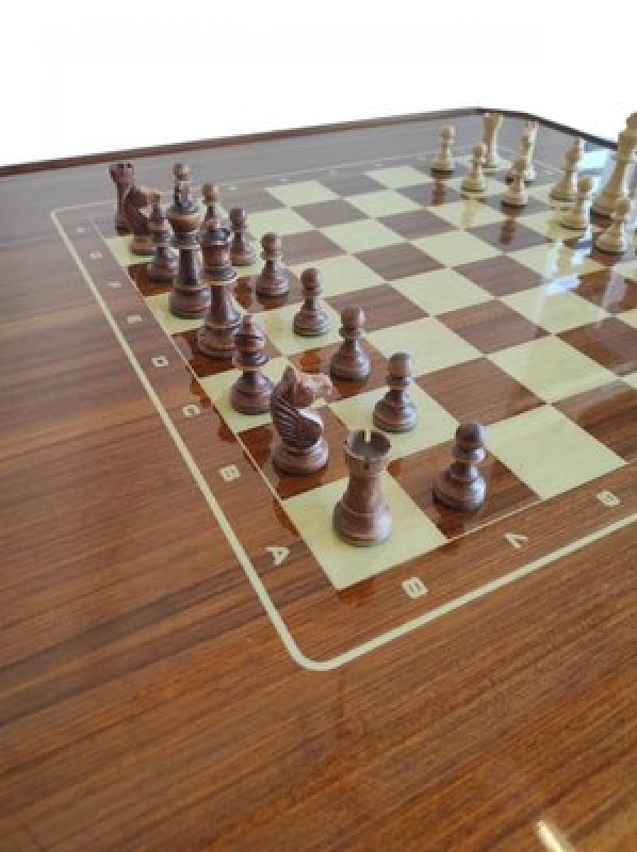 Wooden game table with 4 chairs and accessories, 1980s 16