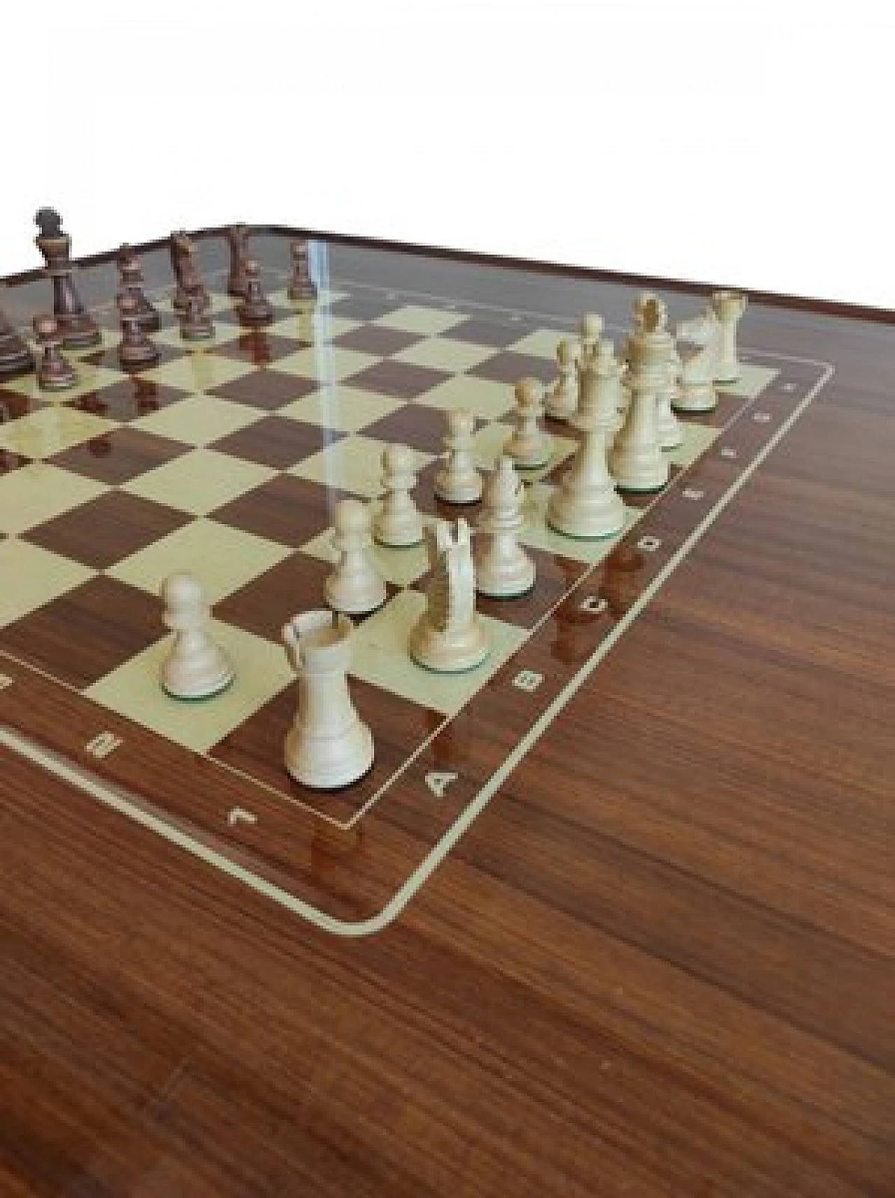 Wooden game table with 4 chairs and accessories, 1980s 17