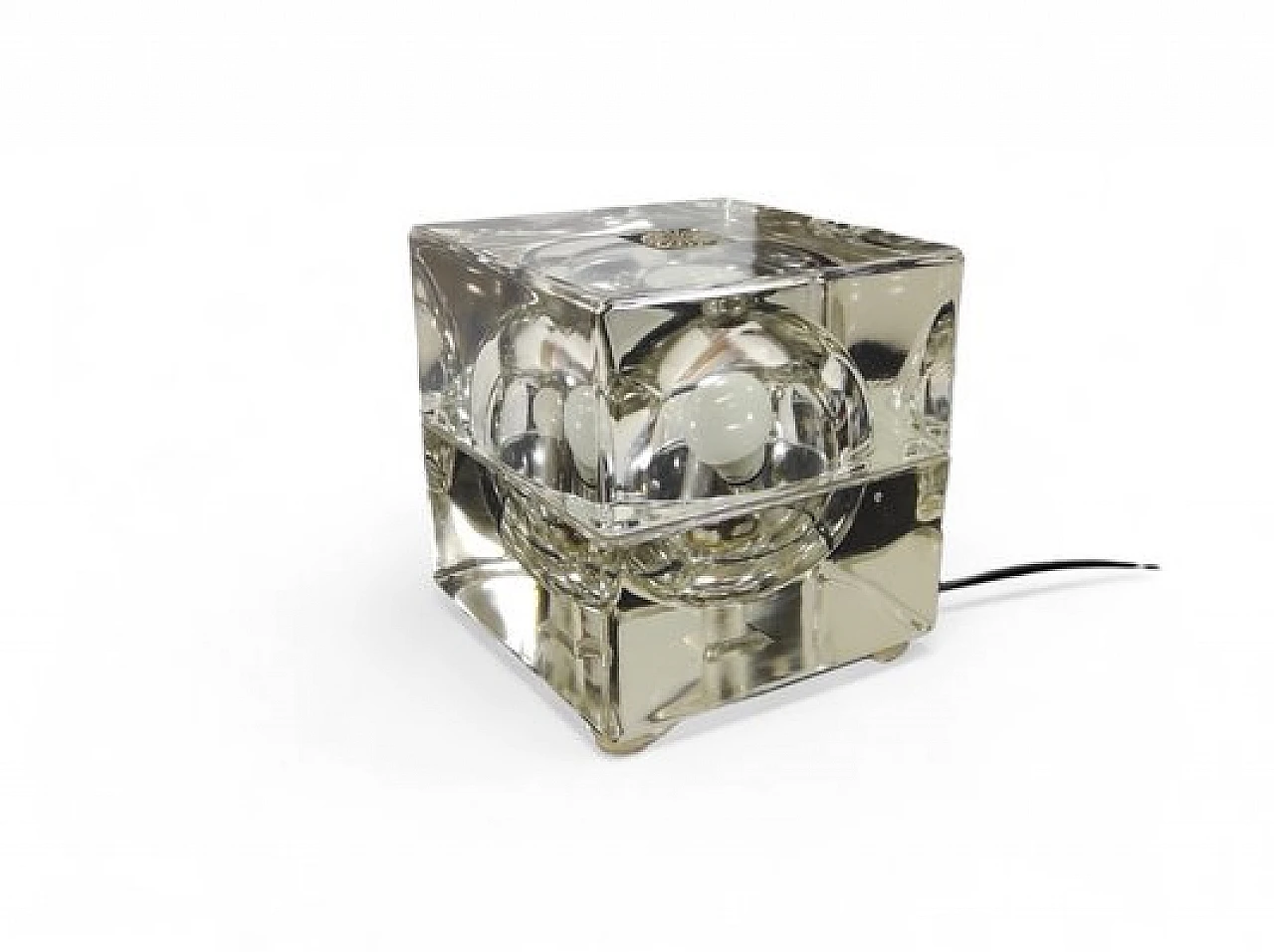 Cubosfera crystal table lamp by A. Mendini for Fidenza Vetraria, 1970s 2