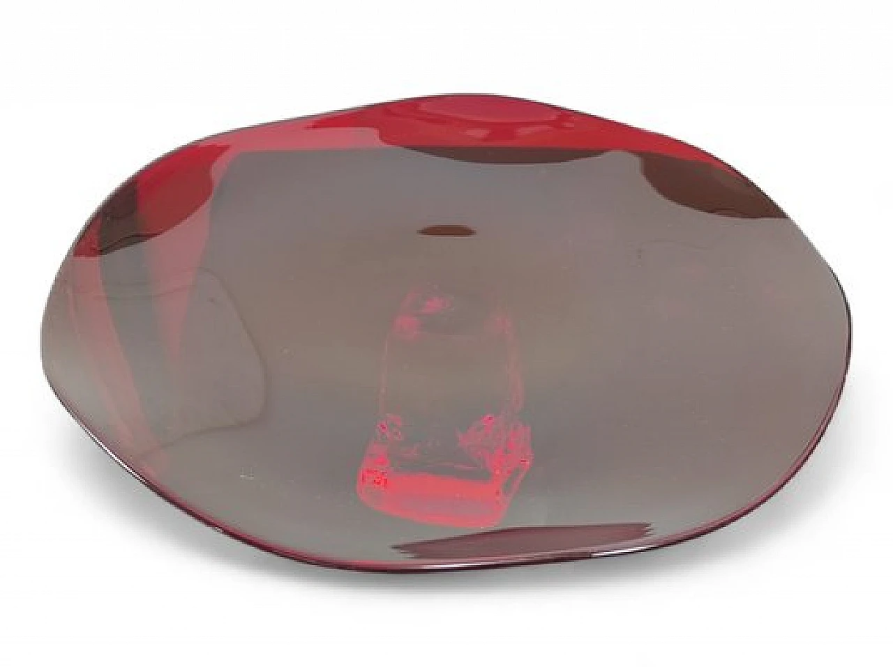 Red & transparent Murano glass cake stand by Cleto Munari, 2000s 3