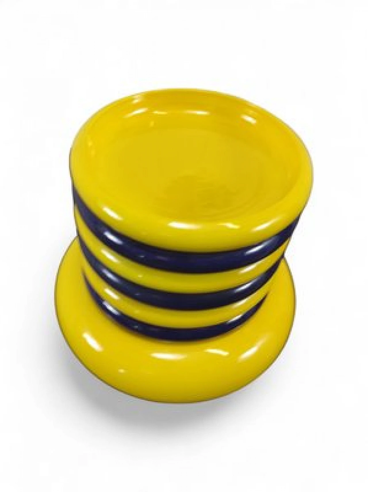 Yellow & blue ceramic appetizer service by Il Picchio, 1960s 8