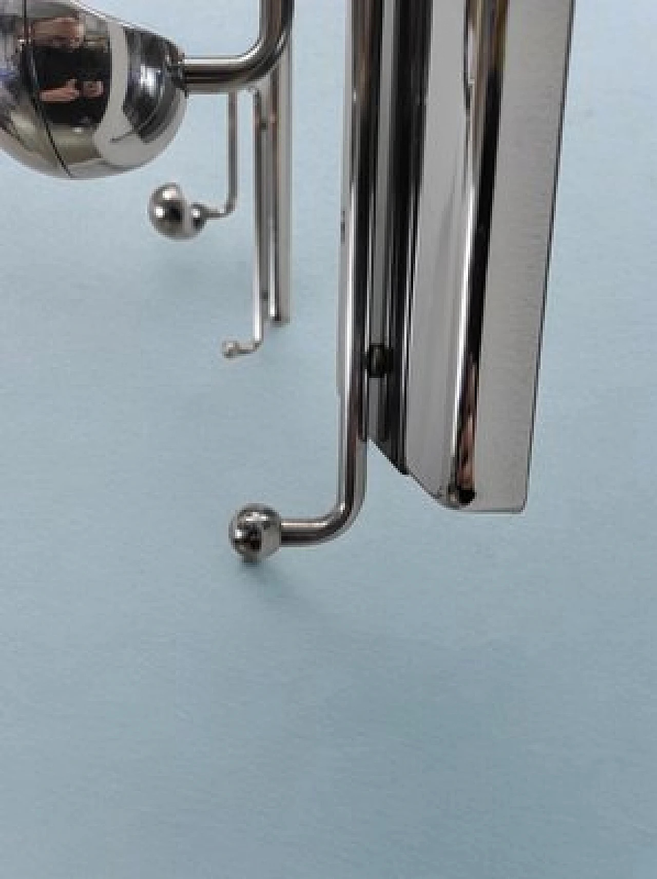 Pair of chromed metal and plastic wall clothes hangers, 1970s 5