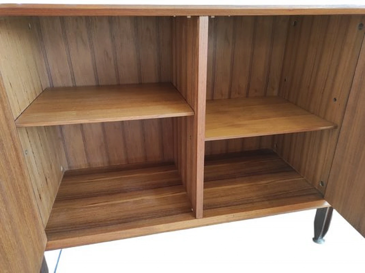 Swedish wooden bookcase with drawers & flap desk, 1960s 7