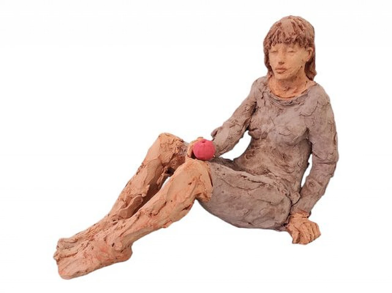 Roberto Montemurro, Woman, figurative terracotta sculpture, 1970s 1