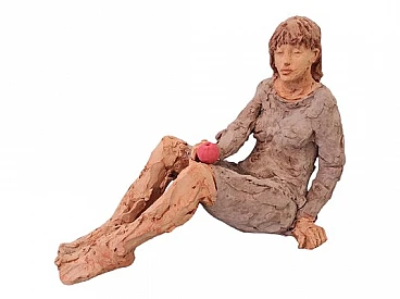 Roberto Montemurro, Woman, figurative terracotta sculpture, 1970s