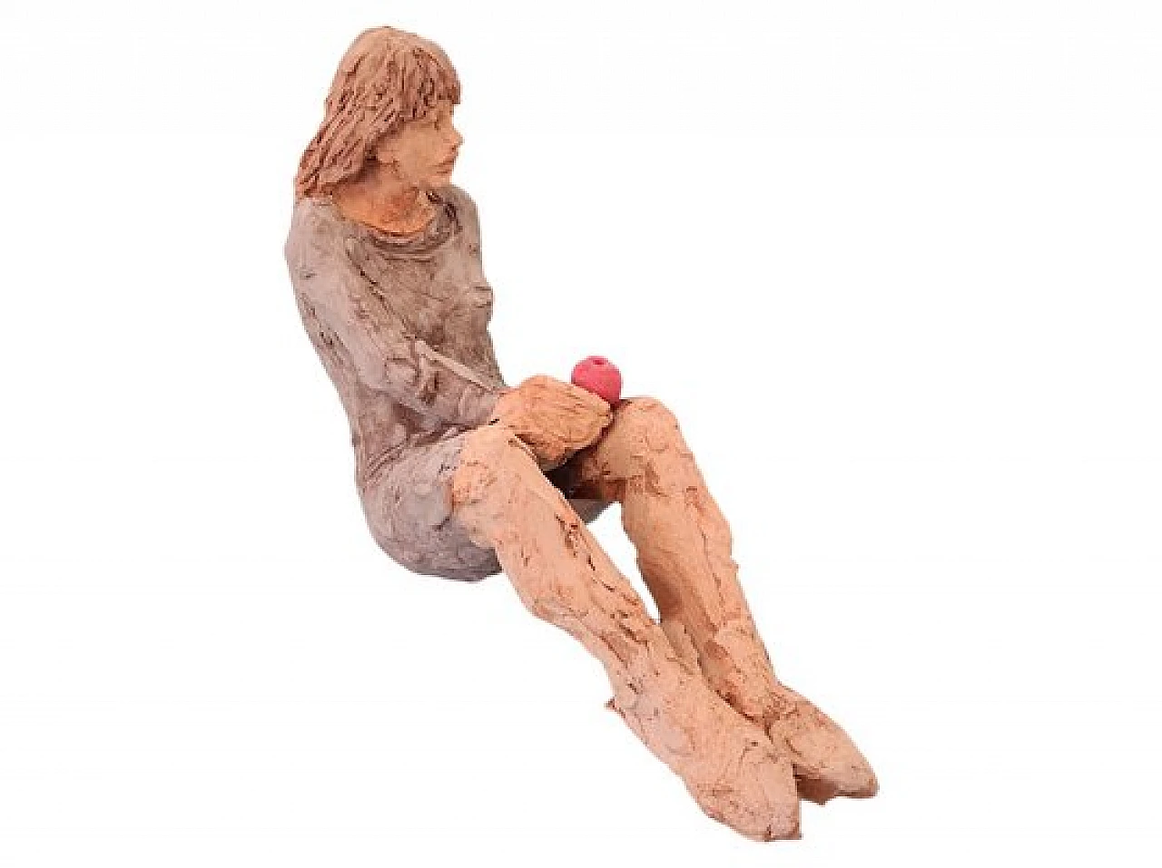 Roberto Montemurro, Woman, figurative terracotta sculpture, 1970s 3