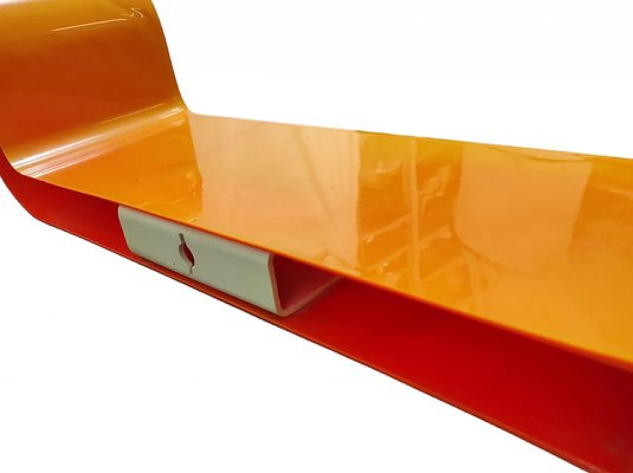 Shelf in orange acrylic glass, 1970s 5