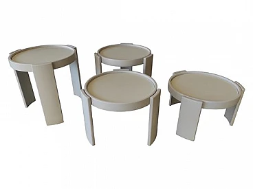 4 Stackable coffee tables attributed to G. Frattini for Cassina, 1970s