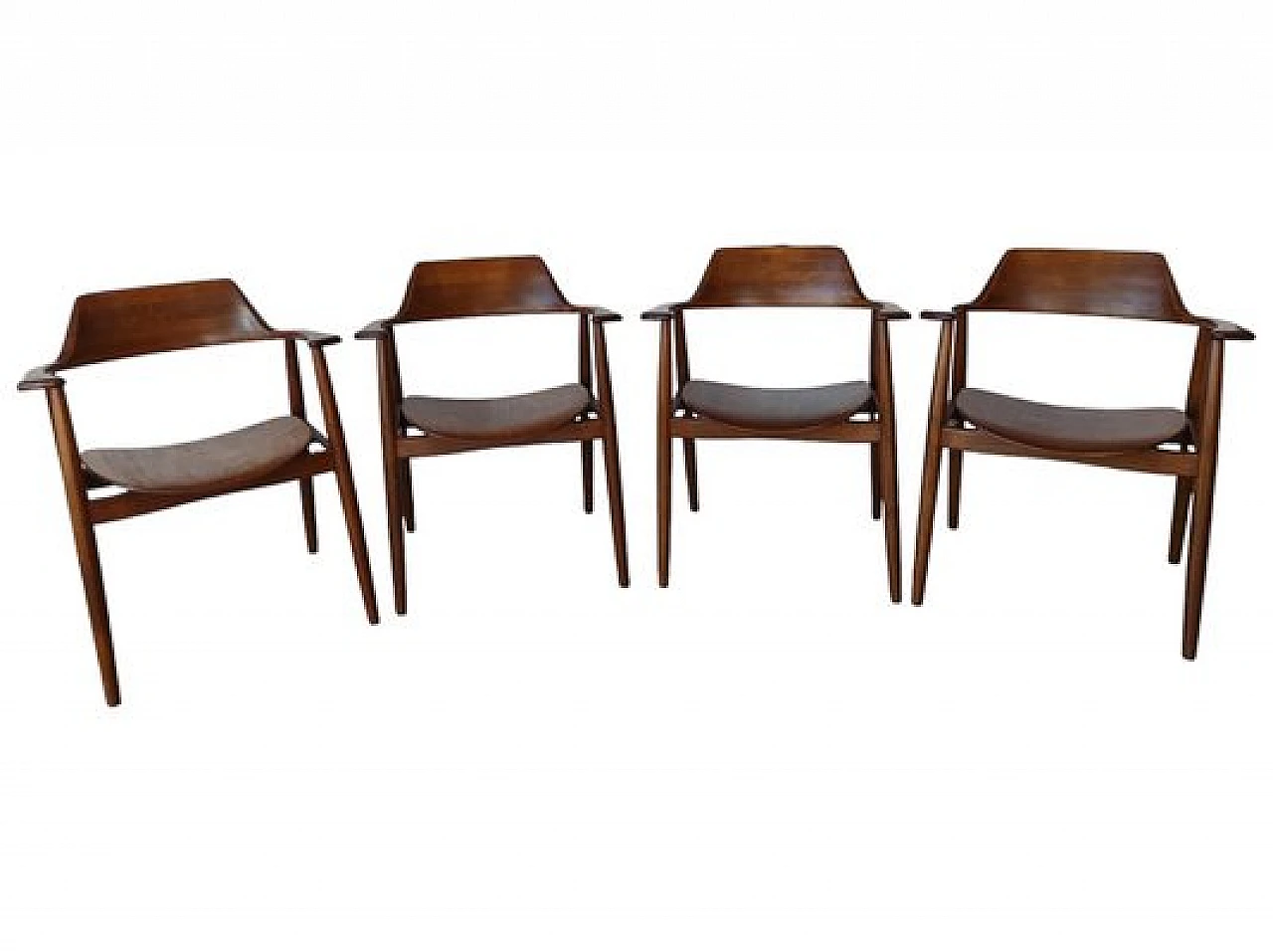 4 Chairs with armrests in teak by Wilkhahn, 1950s 1