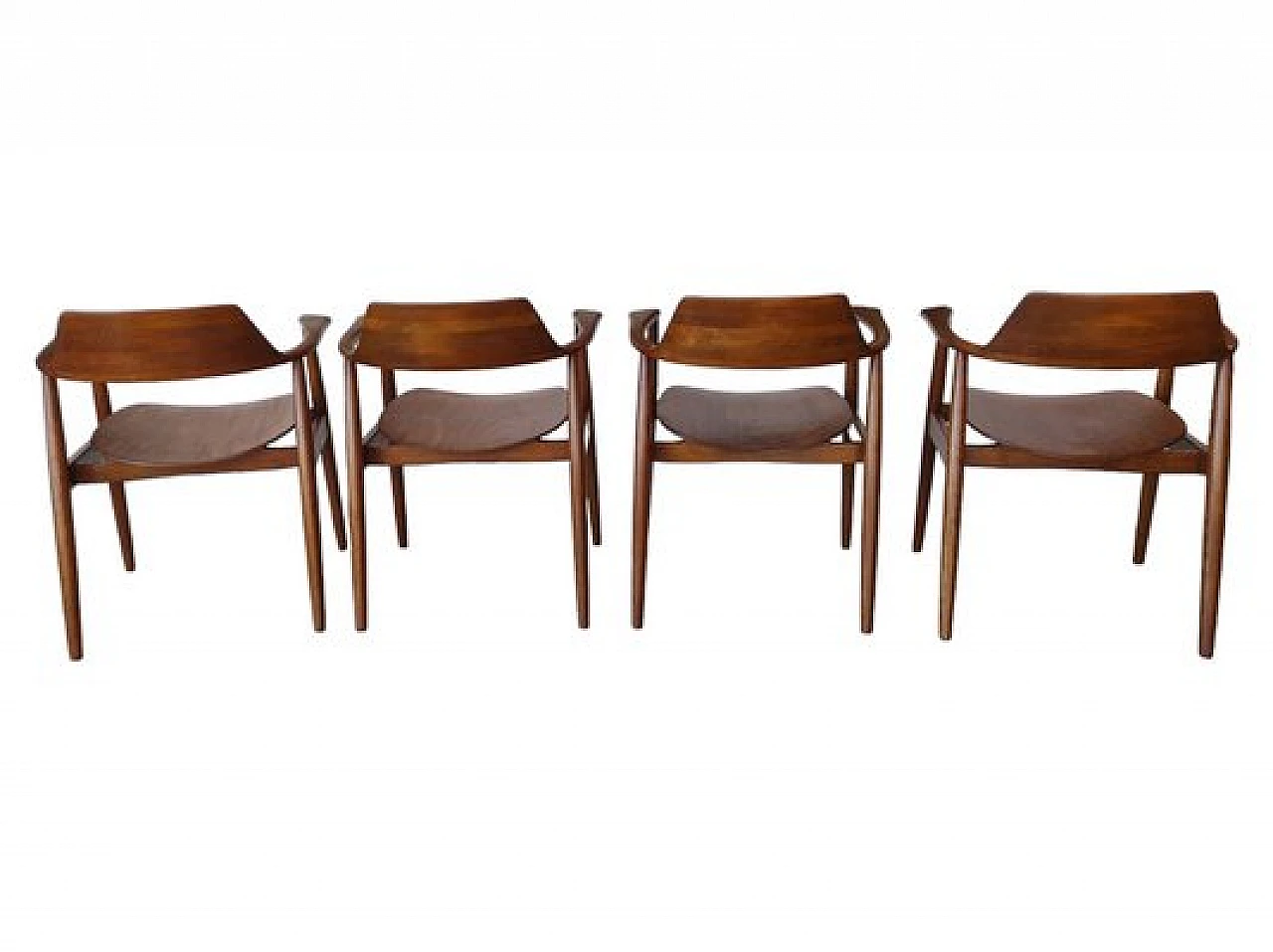 4 Chairs with armrests in teak by Wilkhahn, 1950s 3