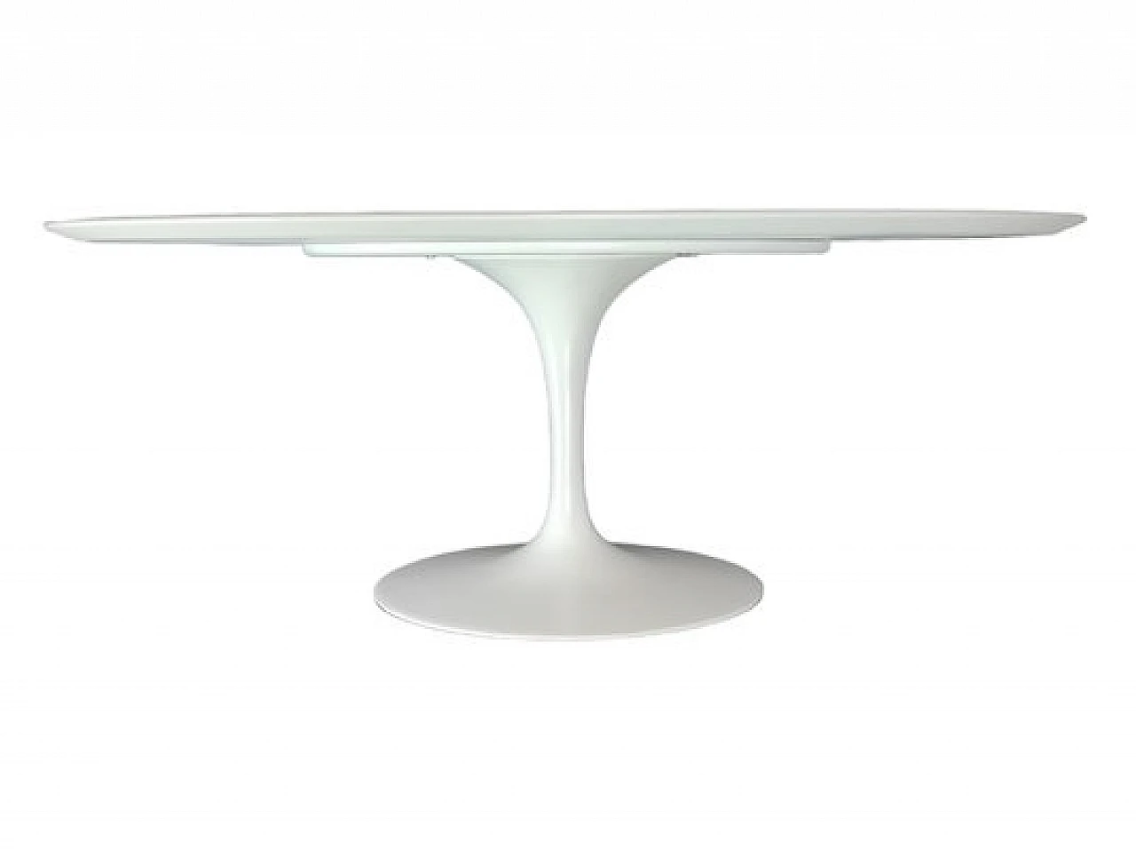 Oval table in white laminate by Eero Saarinen for Knoll, 1980s 2