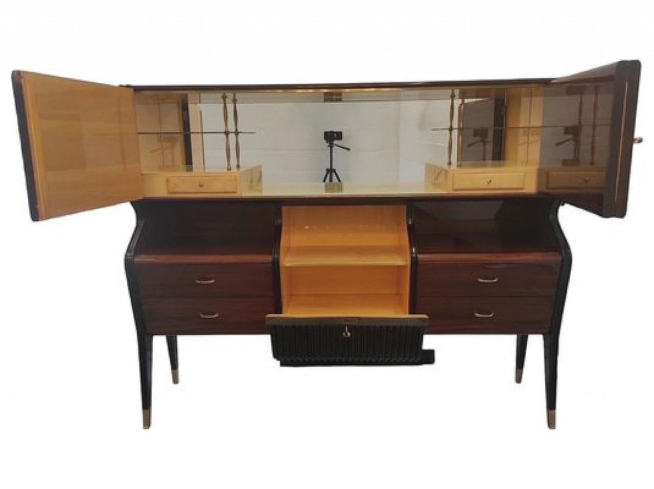 Sideboard with bar cabinet attributed to O Borsani for ABV, 1950s 9