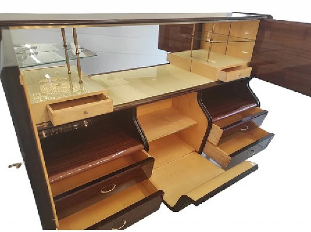 Sideboard with bar cabinet attributed to O Borsani for ABV, 1950s 10