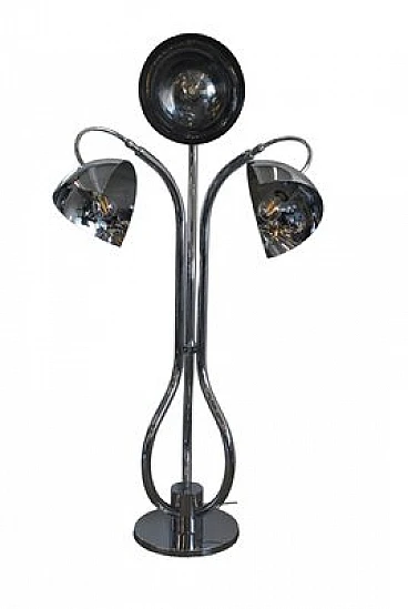 Chromed steel floor lamp by Adalberto Dal Lago, 1970s