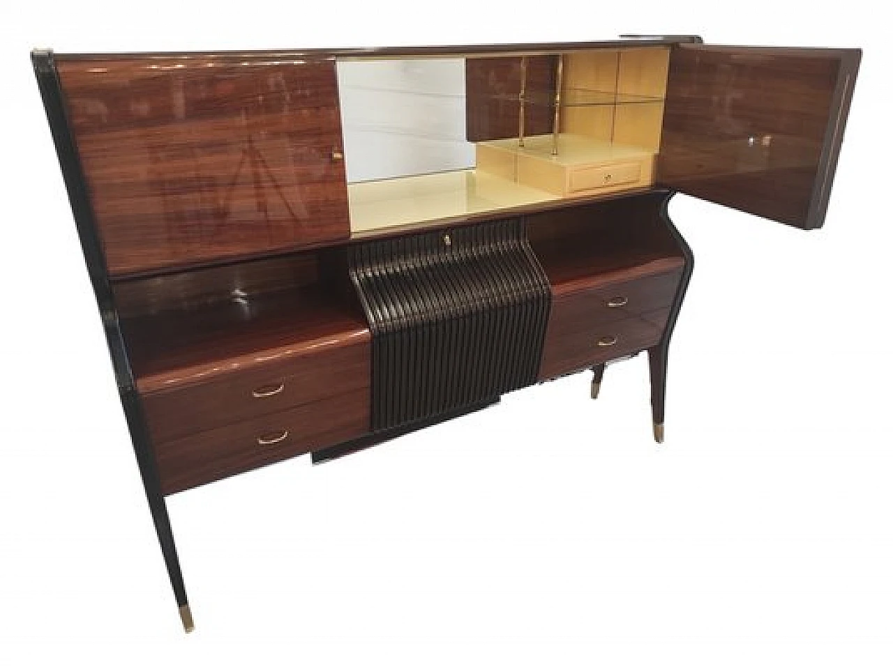 Sideboard with bar cabinet attributed to O Borsani for ABV, 1950s 16