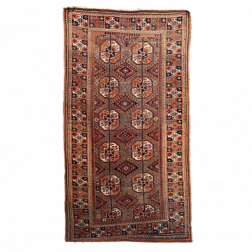 Iranian brown and orange wool Beluchi rug