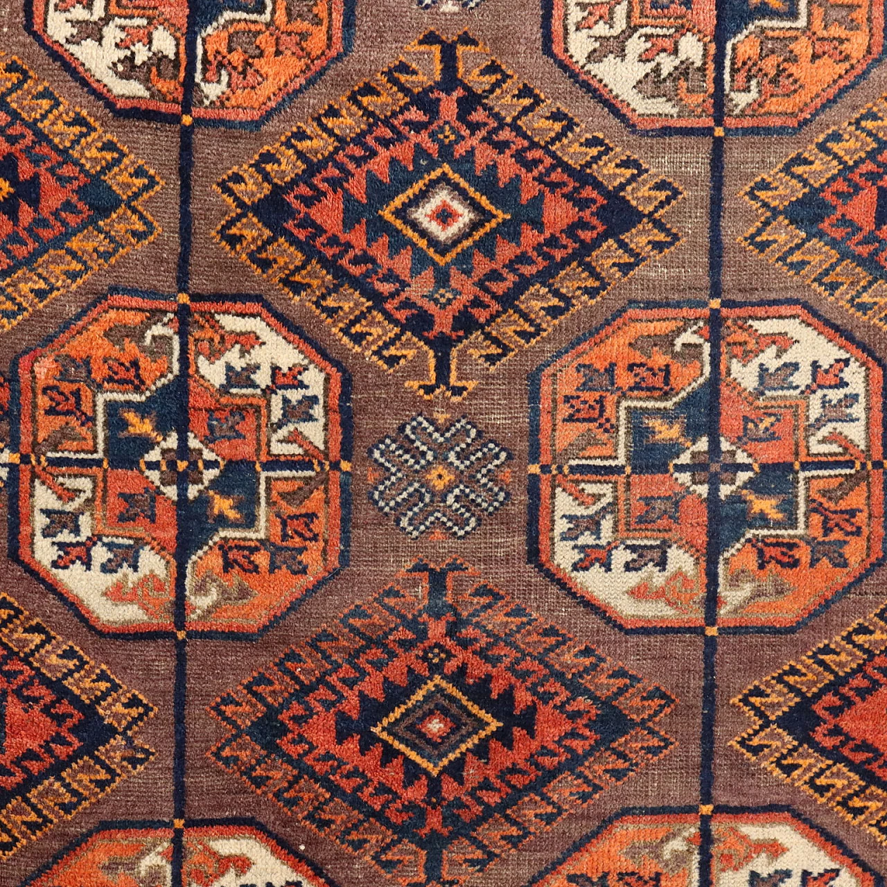 Iranian brown and orange wool Beluchi rug 3