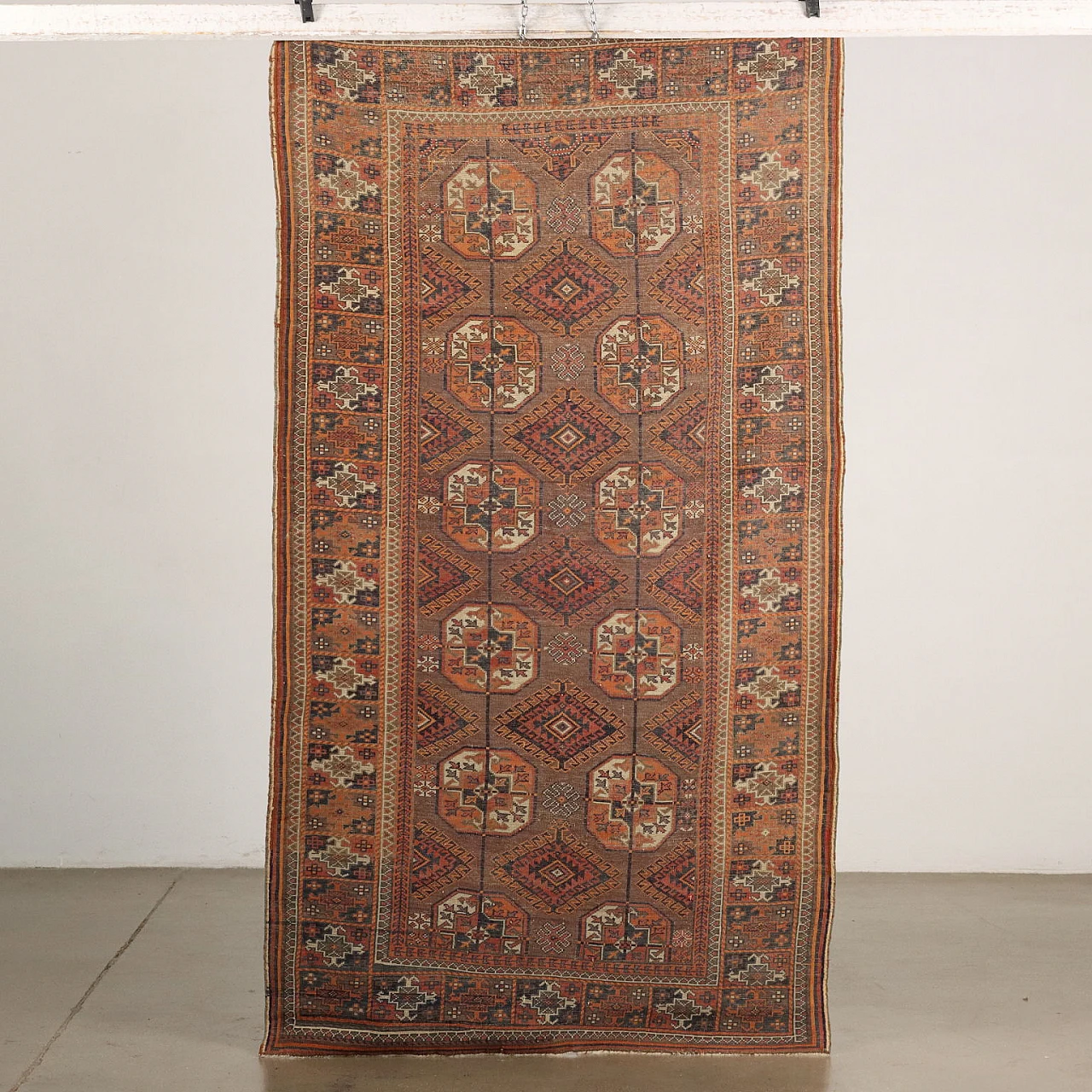 Iranian brown and orange wool Beluchi rug 6