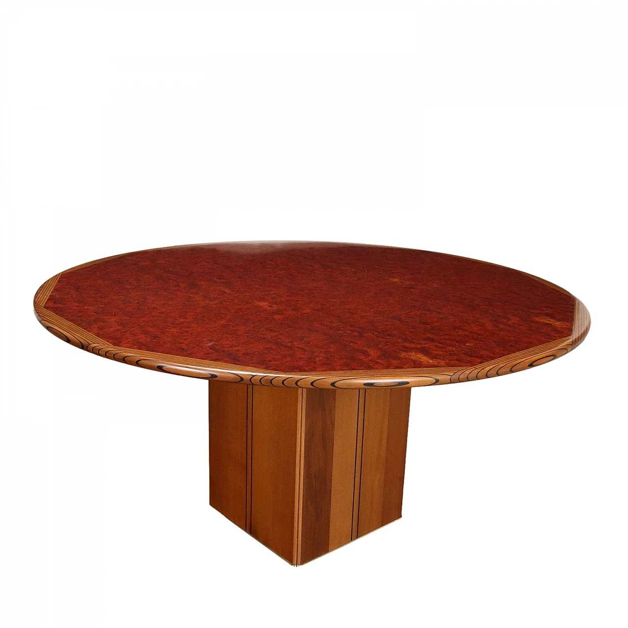 Tavolo tondo Artona in legno di A. & T. Scarpa per Maxalto, anni '70 1