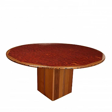 Tavolo tondo Artona in legno di A. & T. Scarpa per Maxalto, anni '70