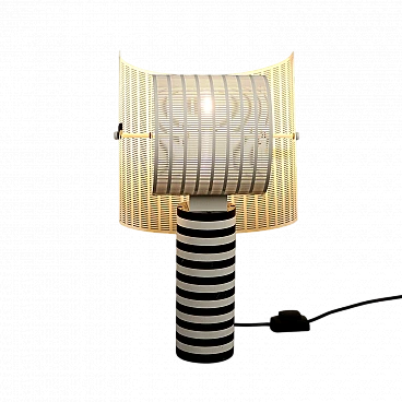 Lampada da tavolo Shogun in acciaio di M. Botta per Artemide, anni '80