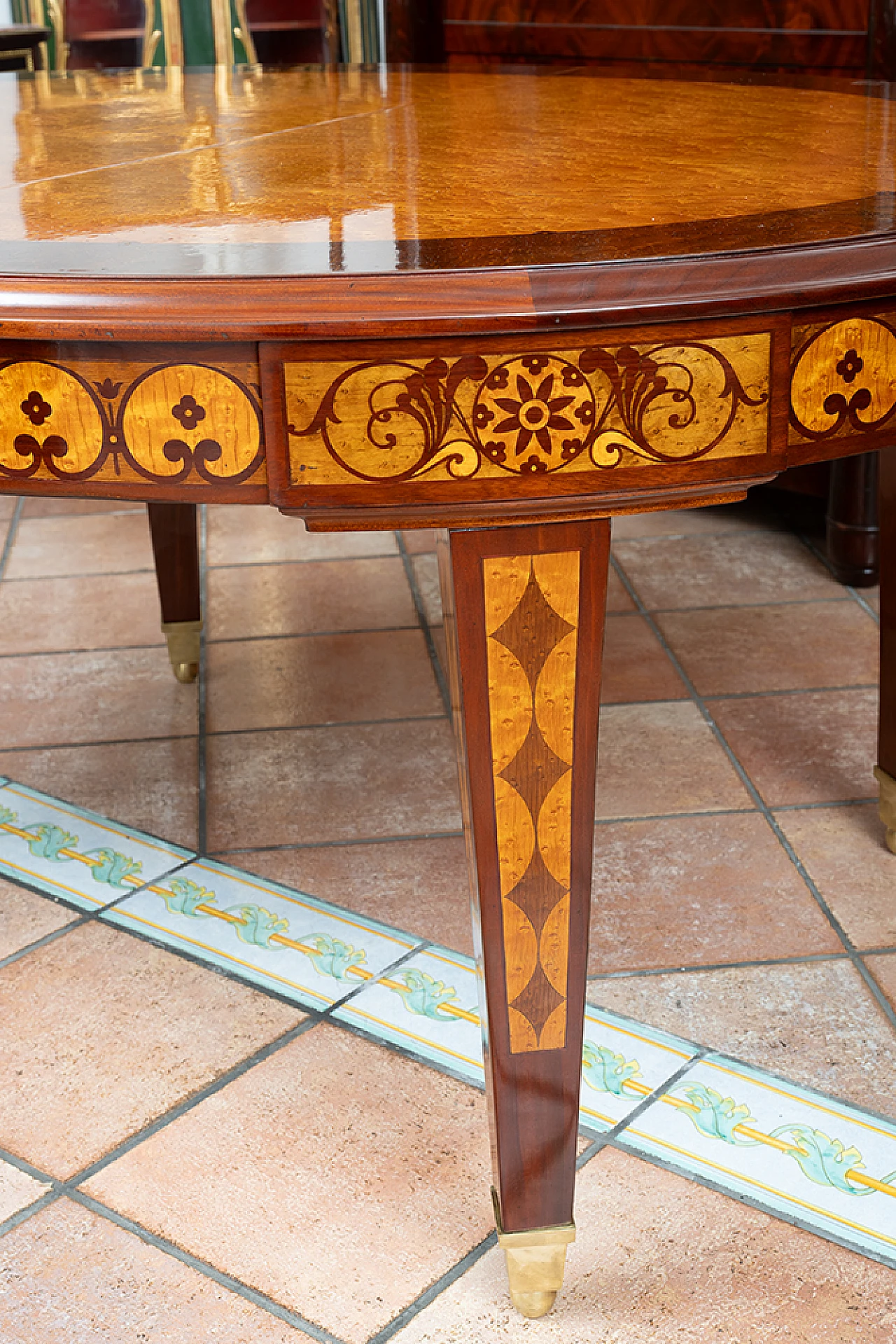 French Napoleon III wood extendable table, 19th century 2