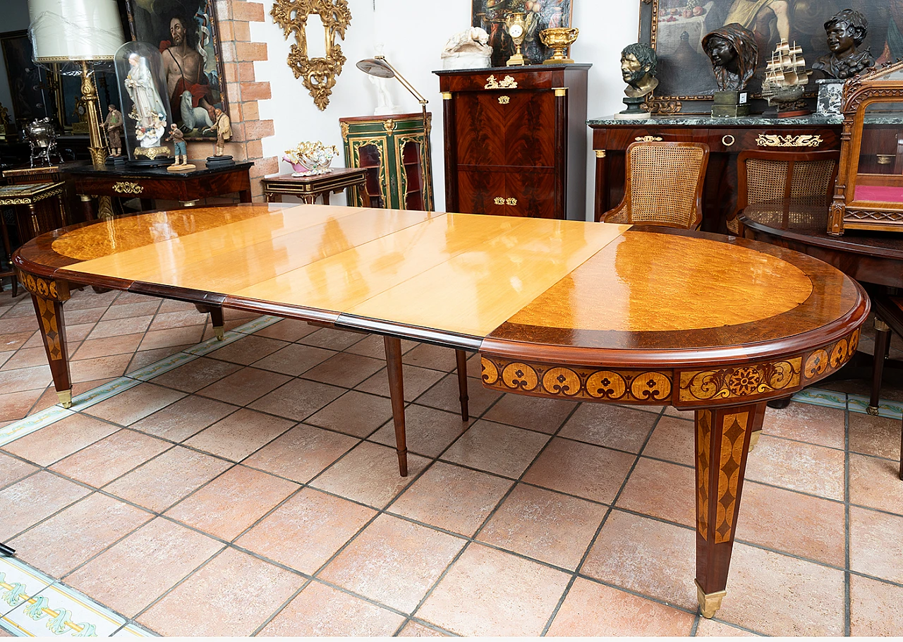 French Napoleon III wood extendable table, 19th century 3