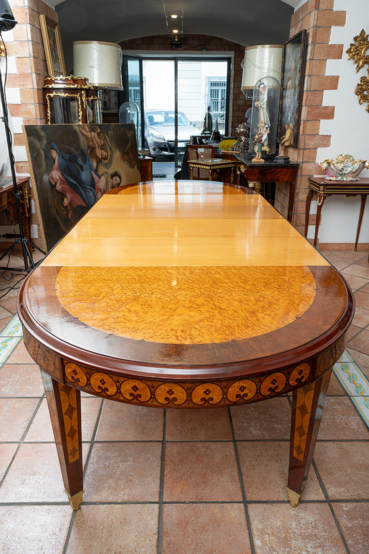 French Napoleon III wood extendable table, 19th century 4