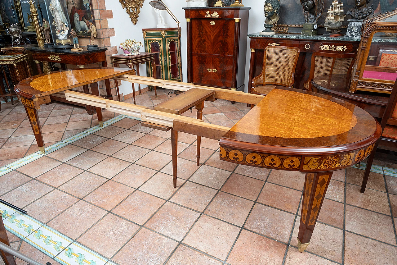 French Napoleon III wood extendable table, 19th century 5