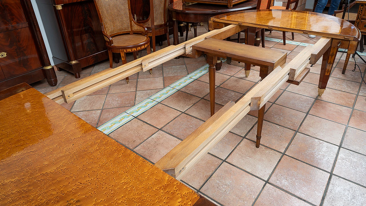 French Napoleon III wood extendable table, 19th century 6