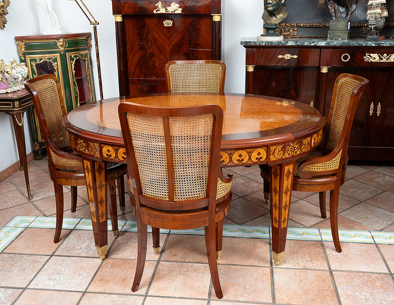 8 French Napoleon III chairs in wood and Vienna straw, 19th century 8