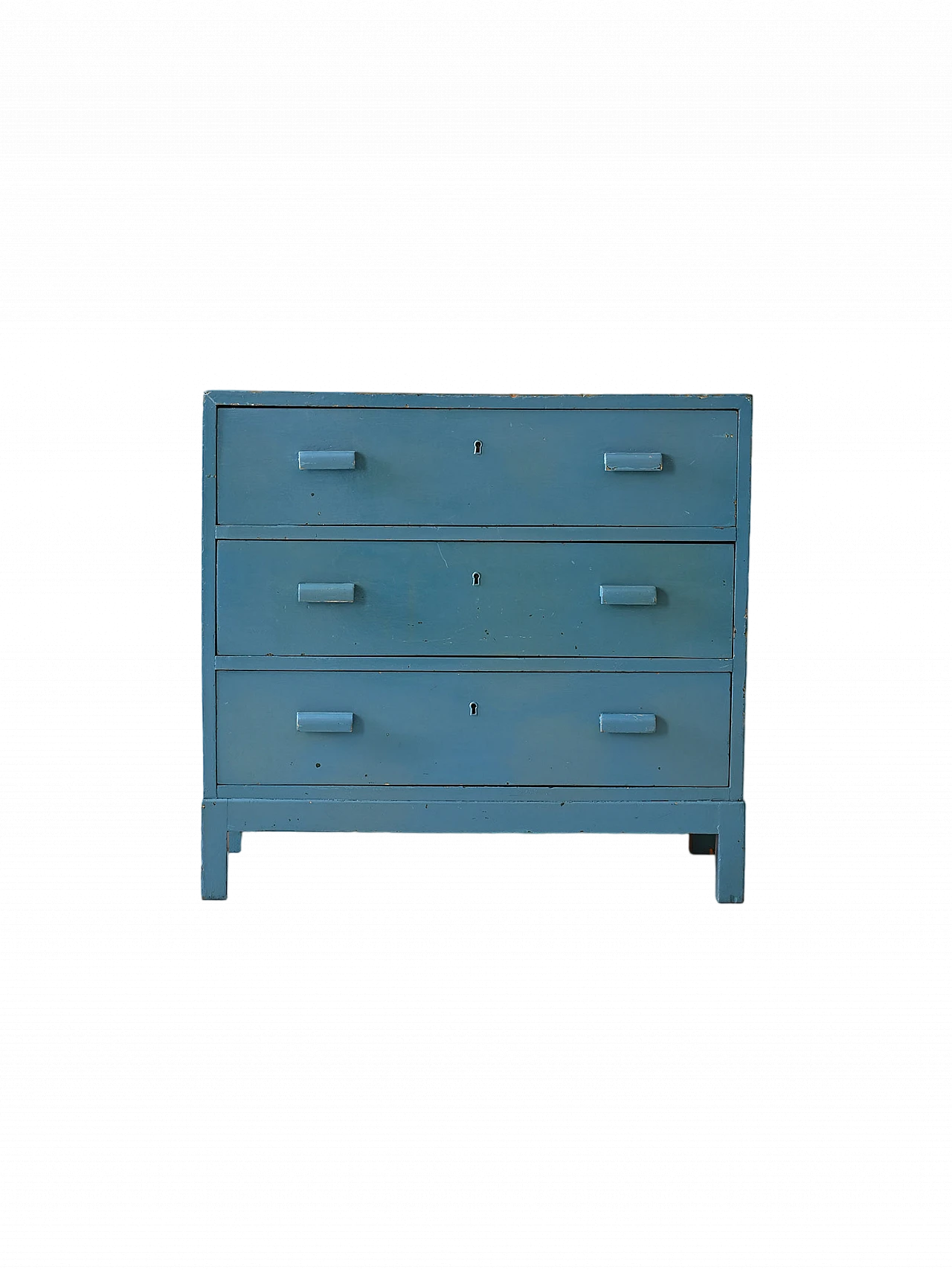 Scandinavian blue-stained wooden chest of drawers, 1960s 12