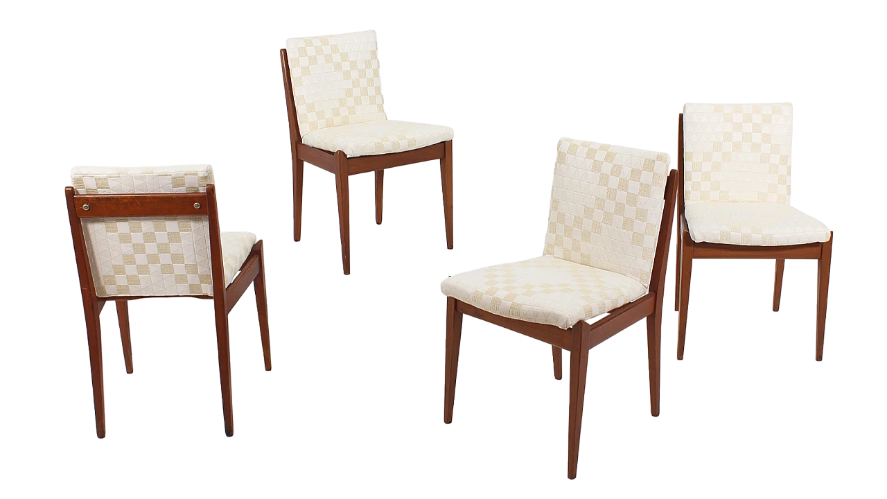 4 Chairs in wood and fabric by ISA Bergamo, 1960s 17