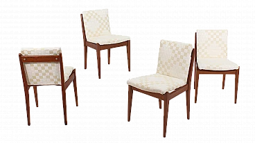 4 Chairs in wood and fabric by ISA Bergamo, 1960s